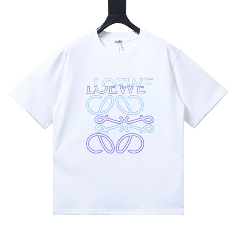 EM Sneakers Loewe Irregular Logo Color-Blocked Foam Print T-Shirt White