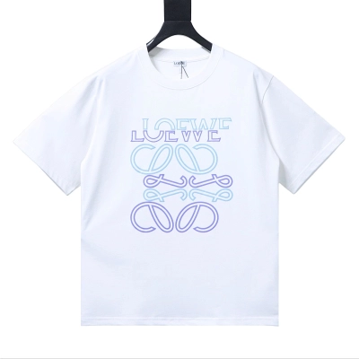 EM Sneakers Loewe Irregular Logo Color-Blocked Foam Print T-Shirt White 01