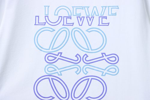 EM Sneakers Loewe Irregular Logo Color-Blocked Foam Print T-Shirt White