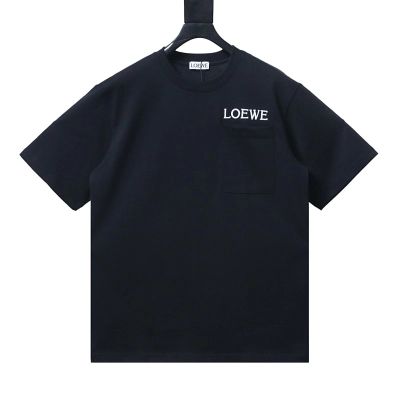 EM Sneakers Loewe Pocket Embroidery T-Shirt Black 01