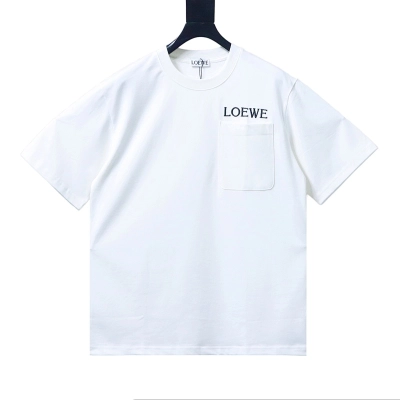 EM Sneakers Loewe Pocket Embroidery T-Shirt White 01