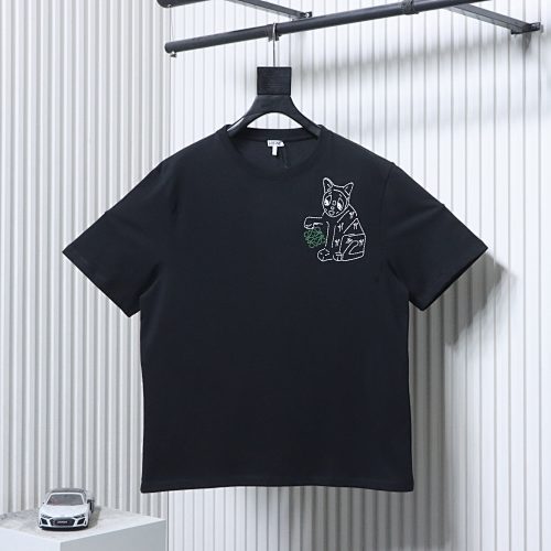 EM Sneakers Loewe Porcelain Cat Print T-shirt Black