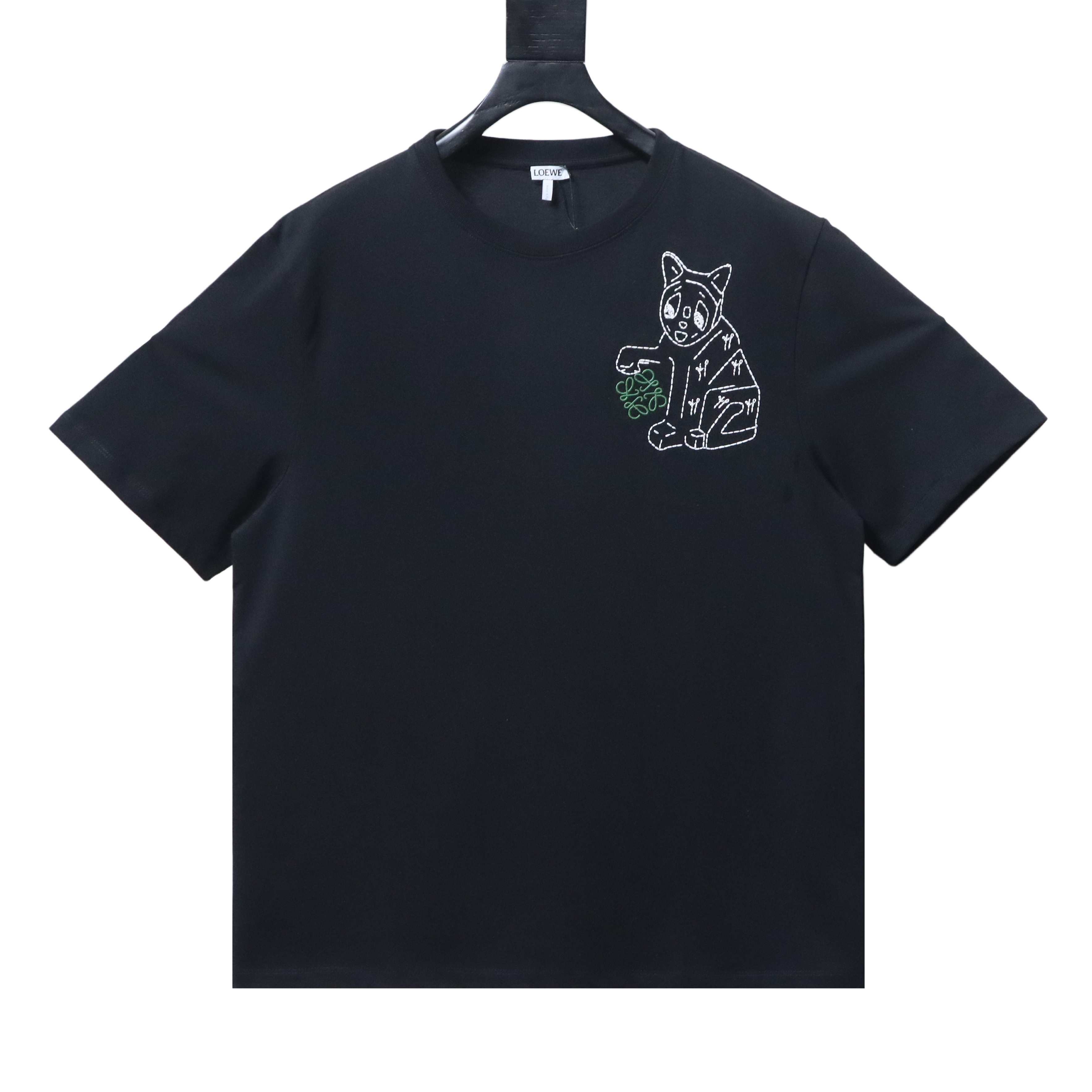EM Sneakers Loewe Porcelain Cat Print T-shirt Black