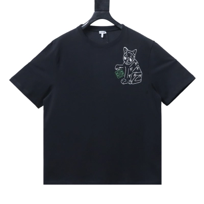 EM Sneakers Loewe Porcelain Cat Print T-shirt Black 01