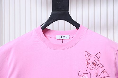 EM Sneakers Loewe Porcelain Cat Print T-shirt Pink