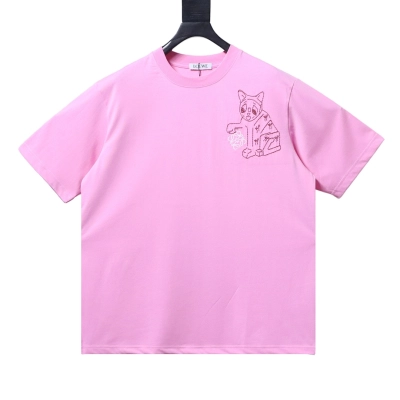 EM Sneakers Loewe Porcelain Cat Print T-shirt Pink 01