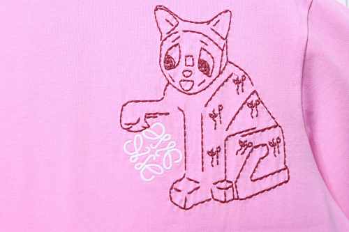EM Sneakers Loewe Porcelain Cat Print T-shirt Pink