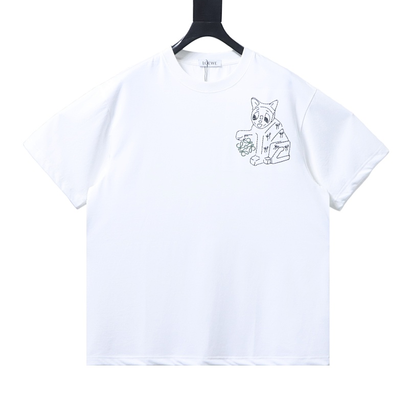EM Sneakers Loewe Porcelain Cat Print T-shirt White
