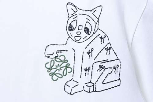 EM Sneakers Loewe Porcelain Cat Print T-shirt White