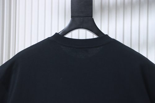 EM Sneakers Loewe SS25 Towel Embroidered Logo T-Shirt Black