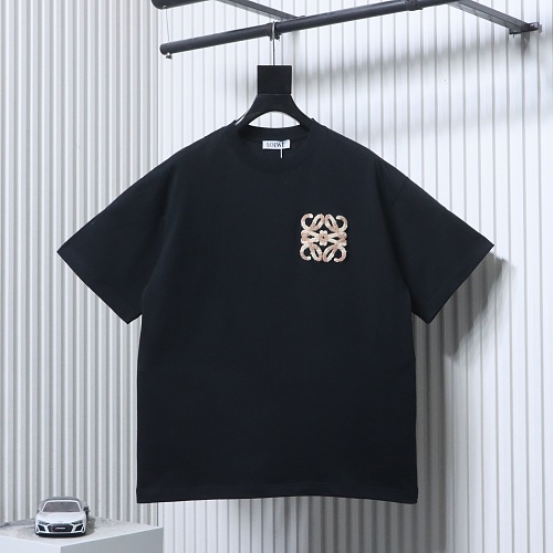 EM Sneakers Loewe SS25 Towel Embroidered Logo T-Shirt Black