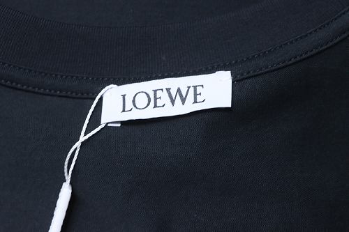 EM Sneakers Loewe SS25 Towel Embroidered Logo T-Shirt Black