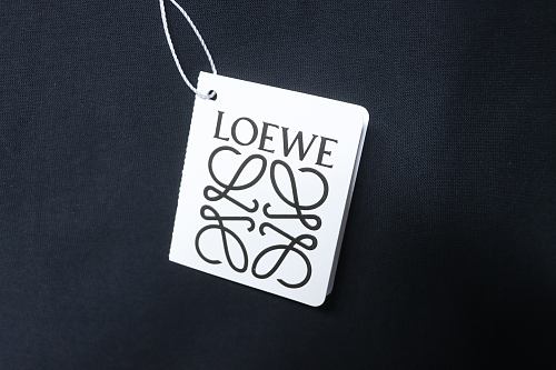 EM Sneakers Loewe SS25 Towel Embroidered Logo T-Shirt Black