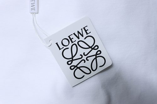 EM Sneakers Loewe SS25 Towel Embroidered Logo T-Shirt White