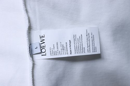 EM Sneakers Loewe SS25 Towel Embroidered Logo T-Shirt White