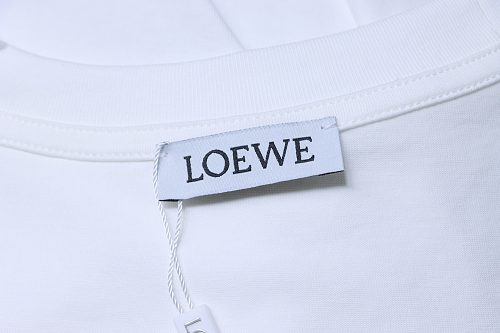 EM Sneakers Loewe SS25 Towel Embroidered Logo T-Shirt White