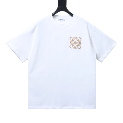 EM Sneakers Loewe SS25 Towel Embroidered Logo T-Shirt White 01