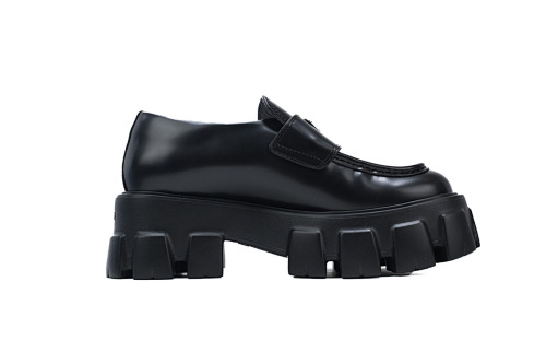 EM Sneakers Prada Monolith 55mm Loafer Black Brushed Leather