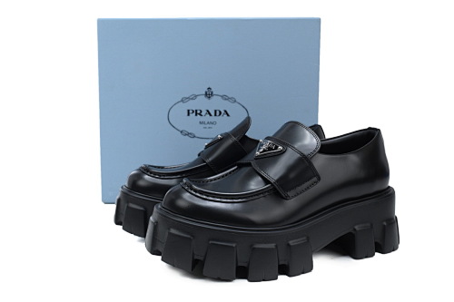 EM Sneakers Prada Monolith 55mm Loafer Black Brushed Leather