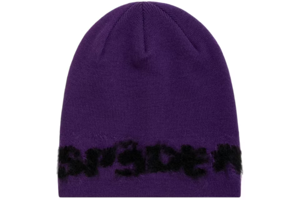 EM Sneakers Sp5der Fuzzy Logo Mohair Beanie Purple