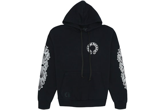 EM Sneakers Chrome Hearts Horse Shoe Floral Hoodie Black