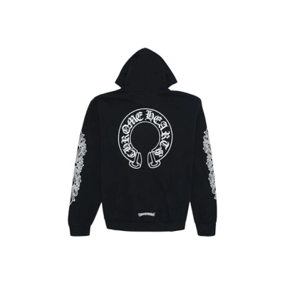 EM Sneakers Chrome Hearts Horse Shoe Floral Hoodie Black 02