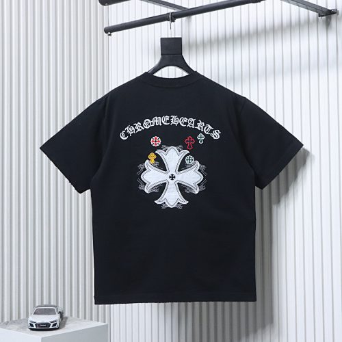 EM Sneakers Chrome Hearts CH 26ss Sanskrit Cross Appliqué Embroidered T-shirt Black