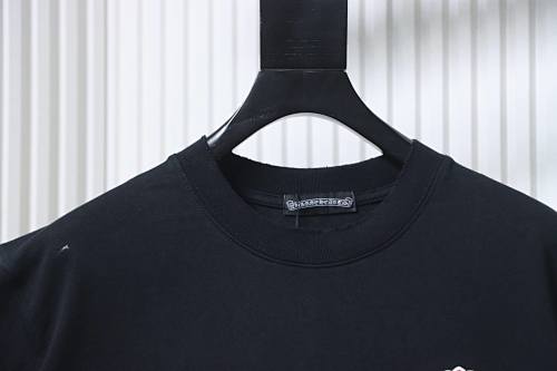EM Sneakers Chrome Hearts CH 26ss Sanskrit Cross Appliqué Embroidered T-shirt Black