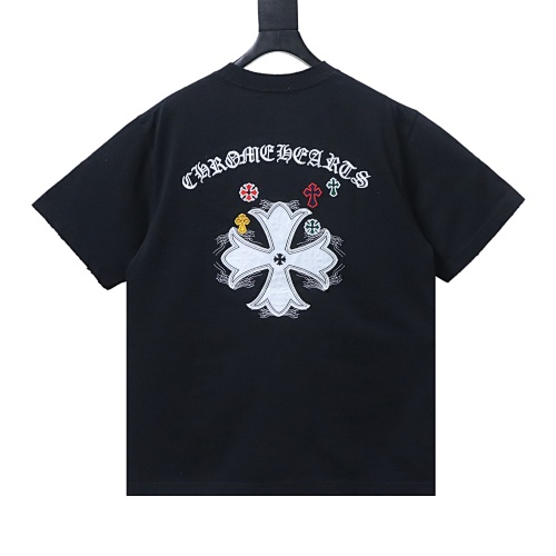EM Sneakers Chrome Hearts CH 26ss Sanskrit Cross Appliqué Embroidered T-shirt Black