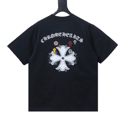 EM Sneakers Chrome Hearts CH 26ss Sanskrit Cross Appliqué Embroidered T-shirt Black 02