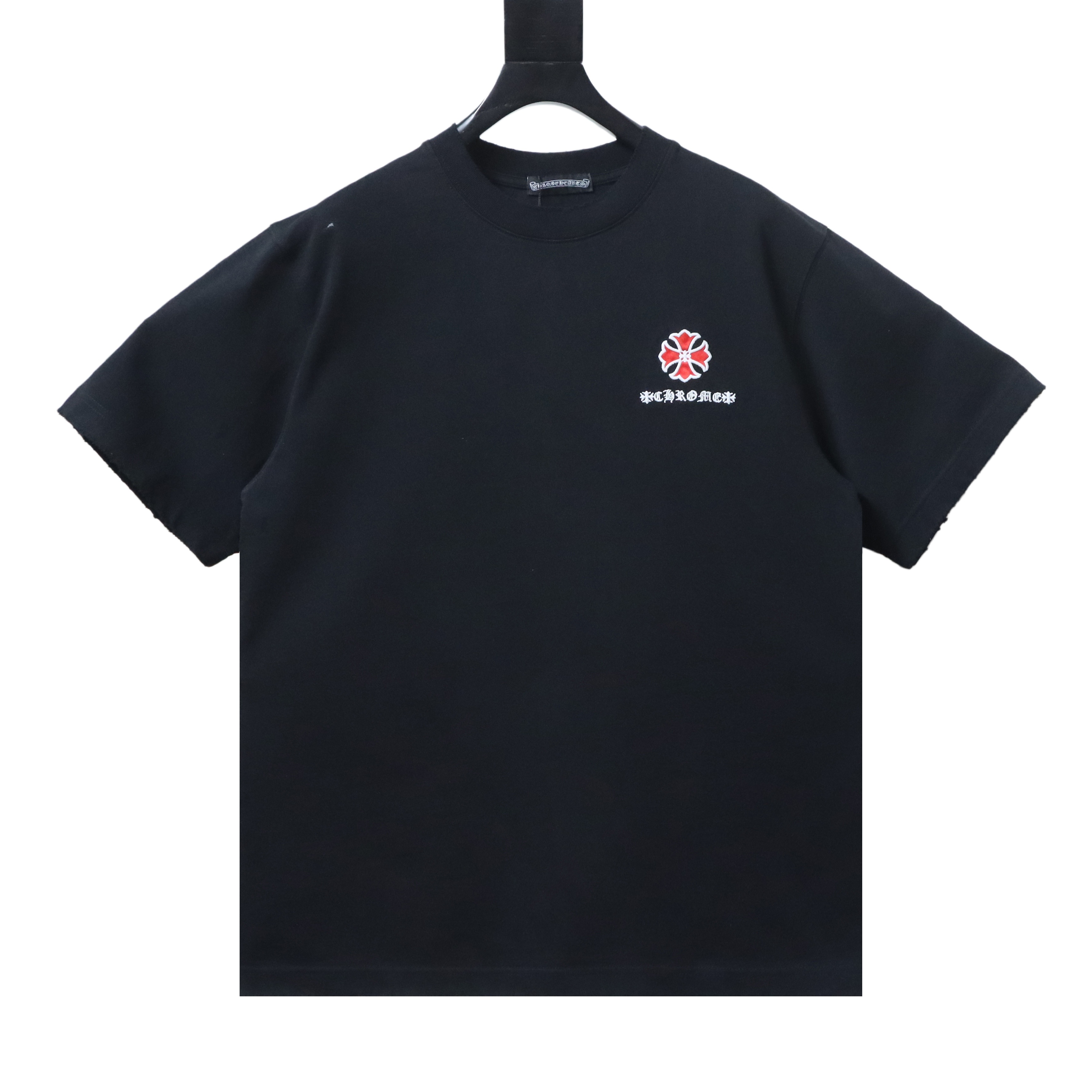 EM Sneakers Chrome Hearts CH 26ss Sanskrit Cross Appliqué Embroidered T-shirt Black