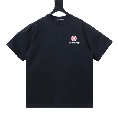 EM Sneakers Chrome Hearts CH 26ss Sanskrit Cross Appliqué Embroidered T-shirt Black 01