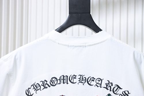 EM Sneakers Chrome Hearts CH 26ss Sanskrit Cross Appliqué Embroidered T-shirt White