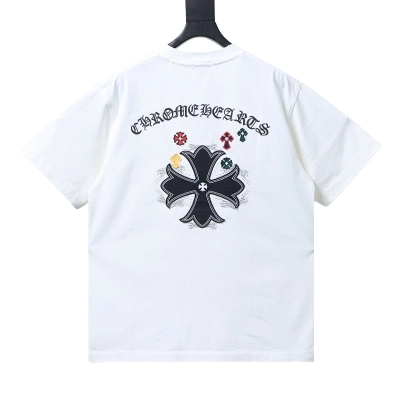 EM Sneakers Chrome Hearts CH 26ss Sanskrit Cross Appliqué Embroidered T-shirt White 02