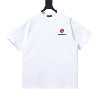 EM Sneakers Chrome Hearts CH 26ss Sanskrit Cross Appliqué Embroidered T-shirt White 01