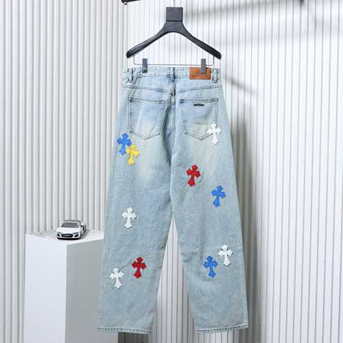 EM Sneakers Chrome Hearts Macaron Colored Cross Jeans Washed Blue