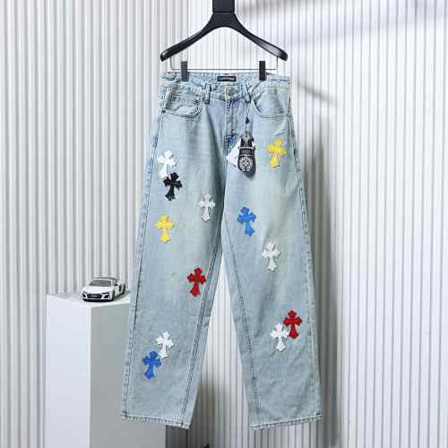 EM Sneakers Chrome Hearts Macaron Colored Cross Jeans Washed Blue