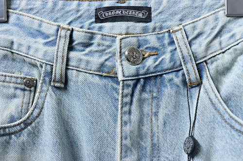 EM Sneakers Chrome Hearts Macaron Colored Cross Jeans Washed Blue
