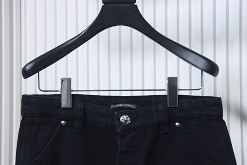 EM Sneakers Chrome Hearts Patchwork Leather and Hardware Short Jeans Black
