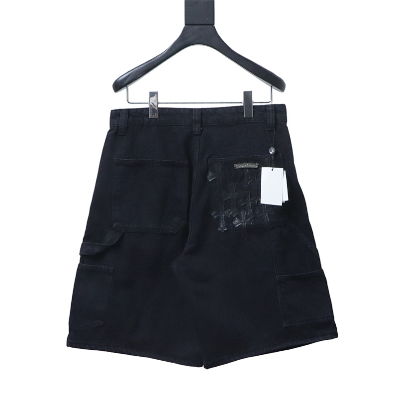 EM Sneakers Chrome Hearts Patchwork Leather and Hardware Short Jeans Black