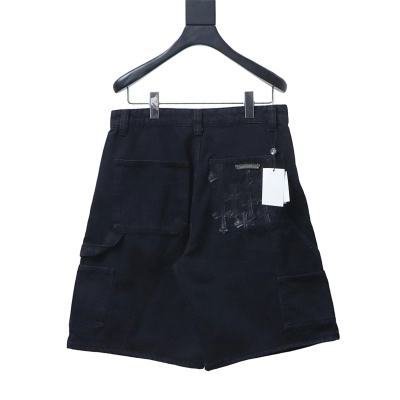 EM Sneakers Chrome Hearts Patchwork Leather and Hardware Short Jeans Black 02