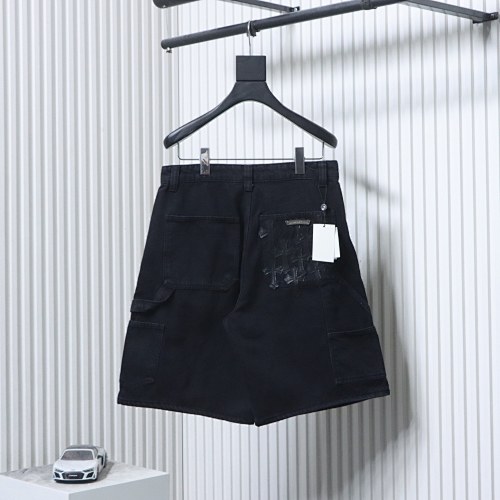 EM Sneakers Chrome Hearts Patchwork Leather and Hardware Short Jeans Black