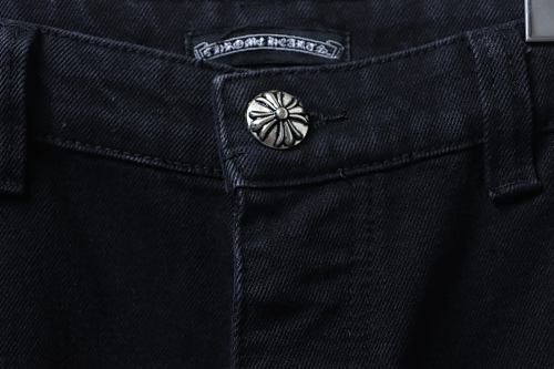 EM Sneakers Chrome Hearts Patchwork Leather and Hardware Short Jeans Black