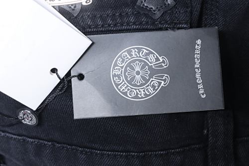EM Sneakers Chrome Hearts Patchwork Leather and Hardware Short Jeans Black
