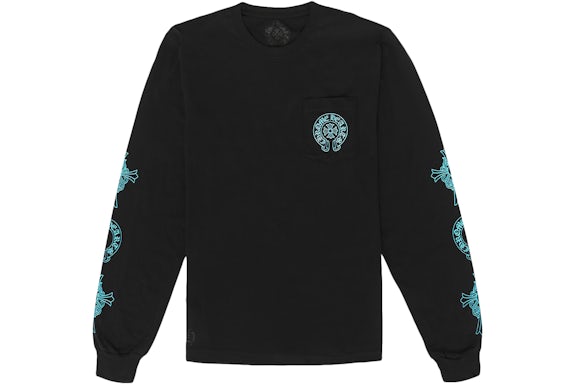 EM Sneakers Chrome Hearts Triple Cross Logo Long Sleeve Shirt Black Blue