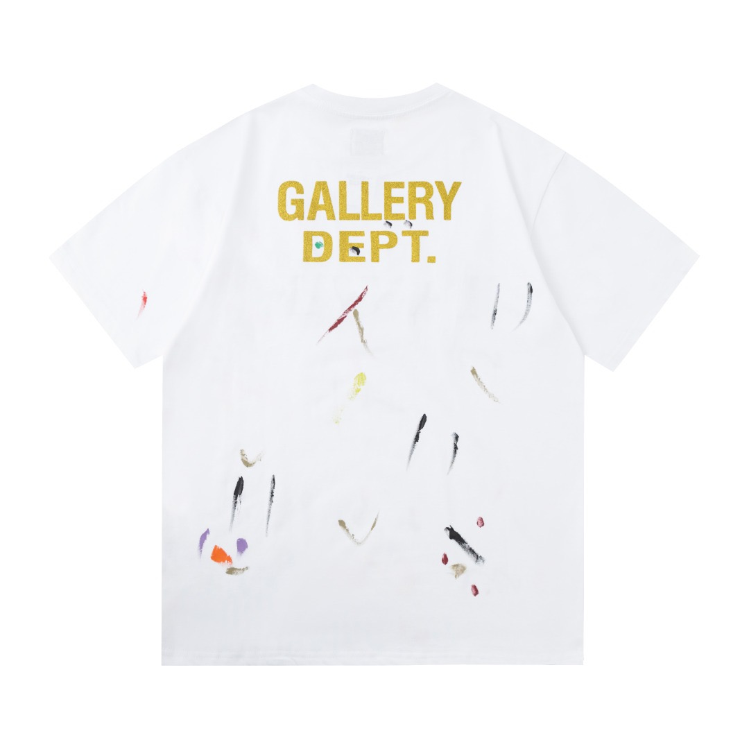 EM Sneakers Lanvin x Gallery Dept. Logos Printed T-Shirt With Paint Marks White