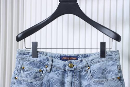 EM Sneakers Louis Vuitton 25SS All-over Monogram Jacquard Denim Short-sleeved Shirt  & Shorts Sets Blue
