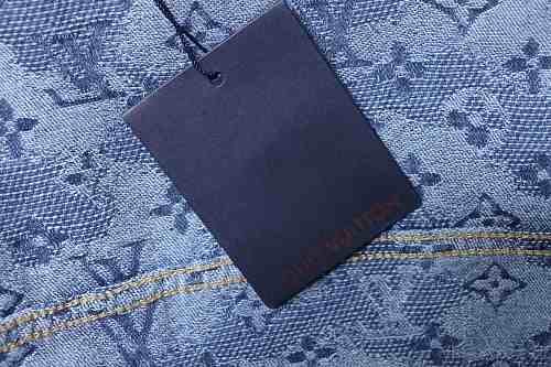 EM Sneakers Louis Vuitton 25SS All-over Monogram Jacquard Denim Short-sleeved Shirt Blue