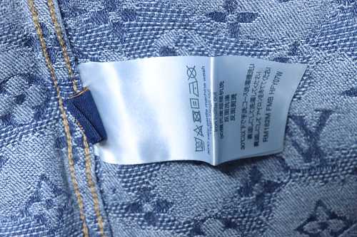 EM Sneakers Louis Vuitton 25SS All-over Monogram Jacquard Denim Short-sleeved Shirt Blue