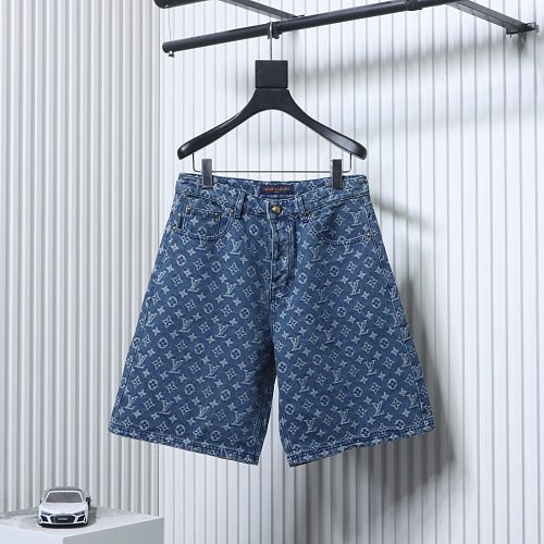 EM Sneakers Louis Vuitton All-over Jacquard Denim Short Jeans Blue
